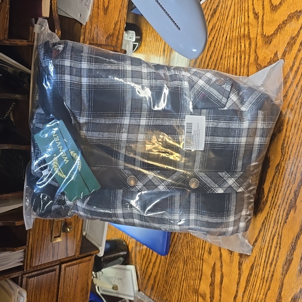 Mens hooded flannel style jacket